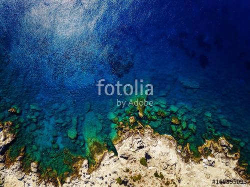 Aerial view of coastline and exotic sea., Premium Kollekció