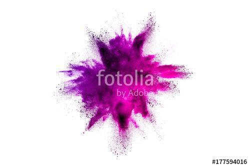 Explosion of colored powder on white background, Premium Kollekció
