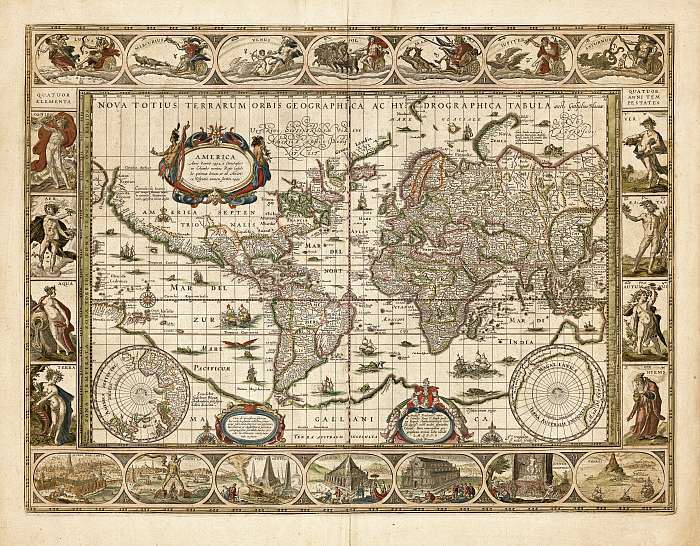 Antik világtérkép 1635 (szín 3), 