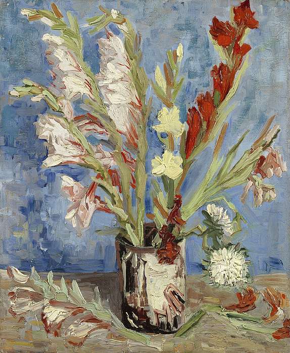 Váza kardvirágokkal és kínai csillagvirággal, Vincent Van Gogh