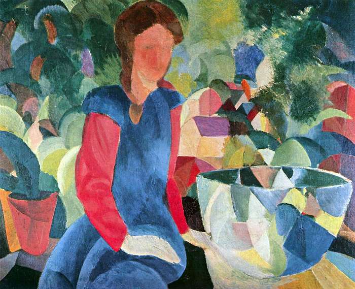 Nő halas kosárral, August Macke