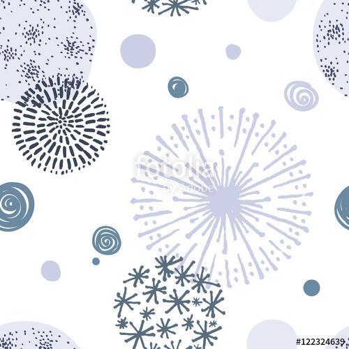 Seamless pattern with hand drawn circle doodle stylish elements., Premium Kollekció