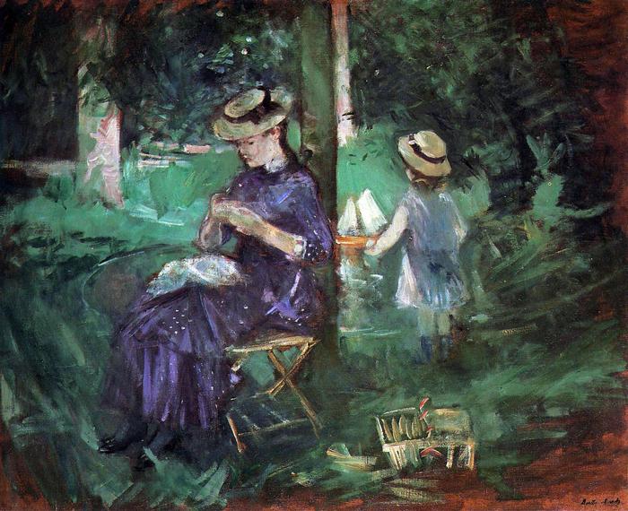 Nő gyerekkel a kertben, Berthe Morisot