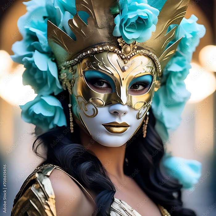 Gyönyörű nő velencei karnevál maszkban, Partner Kollekció