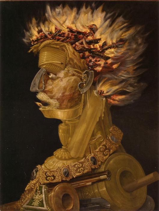 Tűz, allegorikus portré, Giuseppe Arcimboldo