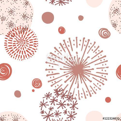 Seamless pattern with hand drawn circle doodle stylish elements., Premium Kollekció