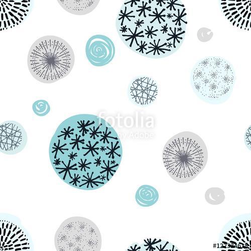 Seamless pattern with hand drawn circle doodle stylish elements., Premium Kollekció