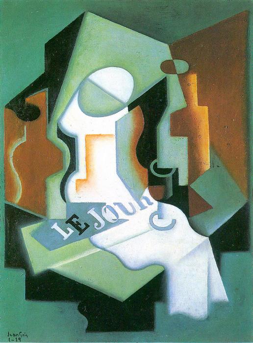 Palack és gyümölcstál, Juan Gris