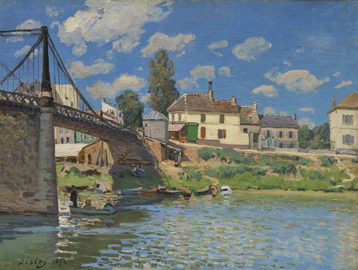 Híd  Villeneuve la Garennenél, Alfred Sisley