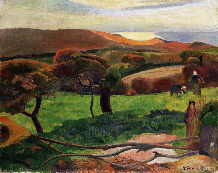 Bretagne-i tájkép - Színverzió 1. (1889), Paul Gauguin