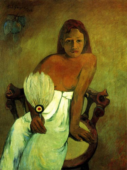 Fiatal nő legyezővel, Paul Gauguin