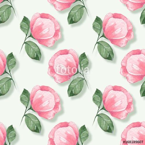Floral seamless with pink flowers, Premium Kollekció
