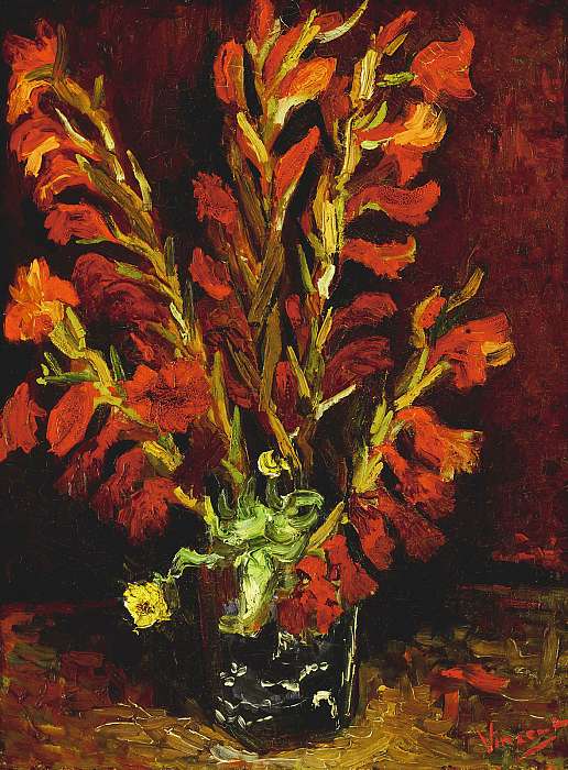 Váza piros kardvirággal, Vincent Van Gogh