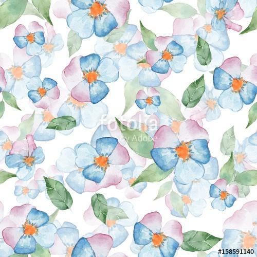 Watercolor floral seamless pattern 7, Premium Kollekció