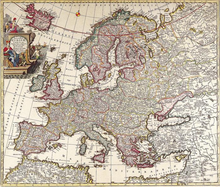 Régi Európa térkép, 
