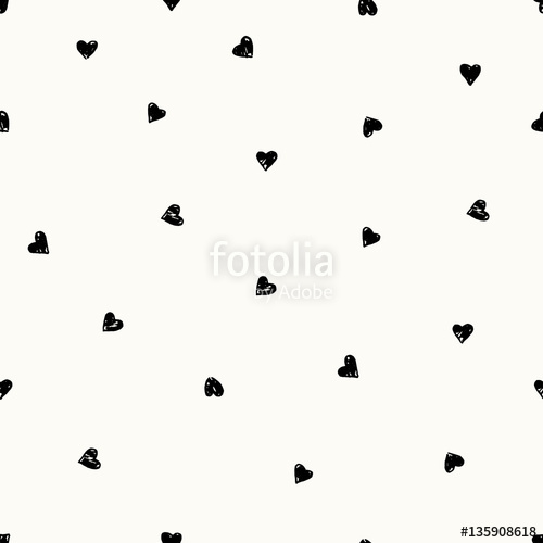 Hand Drawn Hearts Pattern, Premium Kollekció