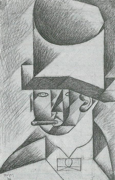 Cigarettázó férfi portré, Juan Gris