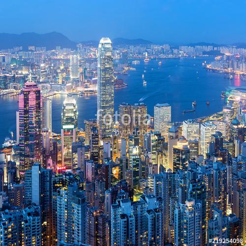 Hong Kong night view from Victoria Peak, Premium Kollekció