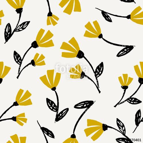 Hand Drawn Floral Seamless Pattern, Premium Kollekció