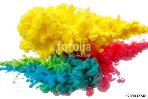 multicolor paint splash isolated on white background, Premium Kollekció