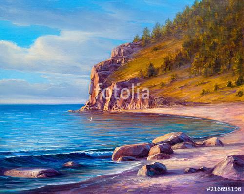 Seascape  painting .Sea wave., Premium Kollekció