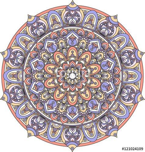 Vector vintage mandala ornament, Premium Kollekció