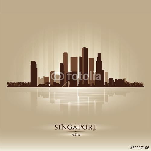 Szingapúr Ázsia városkép város sziluettje, Premium Kollekció