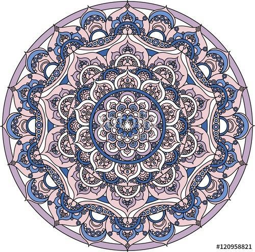 Vector purple vintage decorative mandala ornament, Premium Kollekció