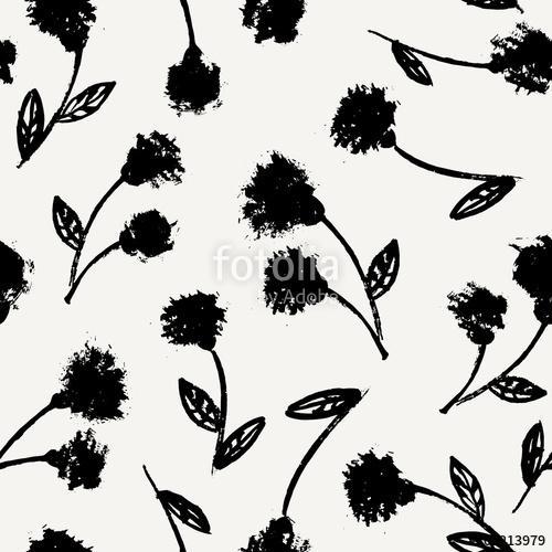 Hand Drawn Floral Seamless Pattern, Premium Kollekció