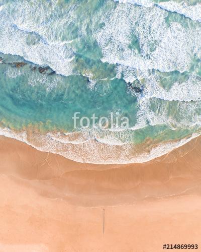 Aerial View of Waves and Beach Along Great Ocean Road, Victoria, Australia at Sunset, Premium Kollekció