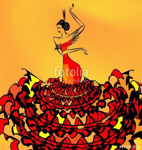 image of flamenco dancer girl, Premium Kollekció