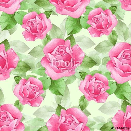 Floral seamless pattern. Watercolor background with beautiful ro, Premium Kollekció