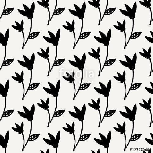 Hand Drawn Floral Seamless Pattern, Premium Kollekció