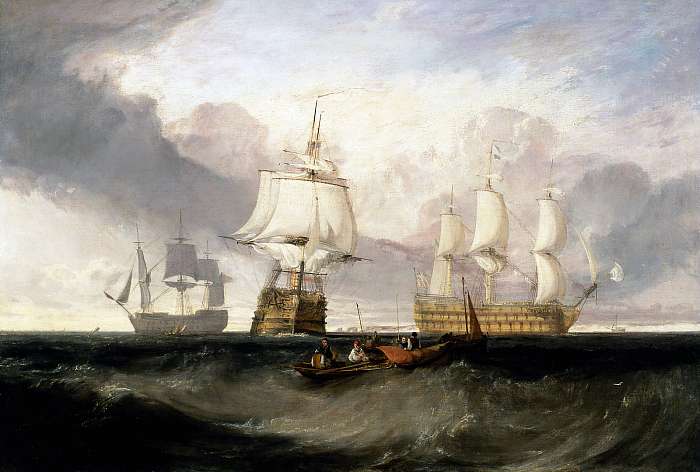 A Victory visszatér Trafalgarból, három pozicióban (színverzió 1), William Turner