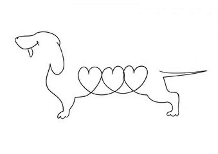 Tacskó szerelem (vonalrajz, line art), Partner Kollekció