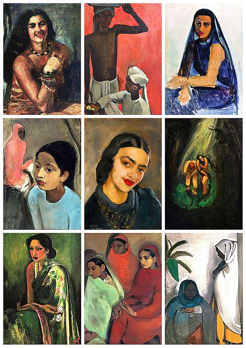 Kollázs Amrita Sher-Gil festményeiből, Amrita Sher-Gil
