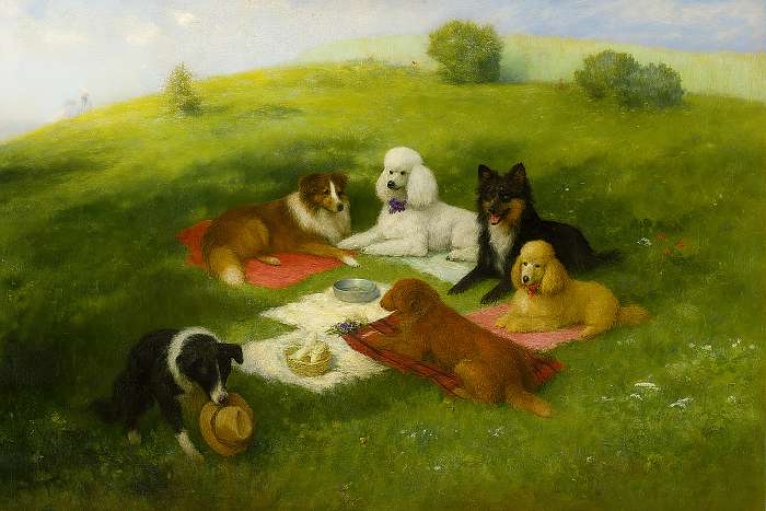 Majális (Piknik) kutyusokkal (Szinyei-Merse Pál festménye alapján), Partner Kollekció Majális (Piknik) kutyusokkal (Szinyei-Merse Pál festménye alapján), Partner Kollekció