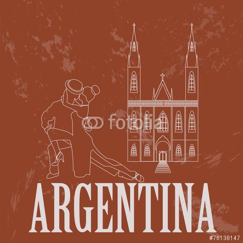 Argentína látványosságai. Retro stílusú kép, Premium Kollekció