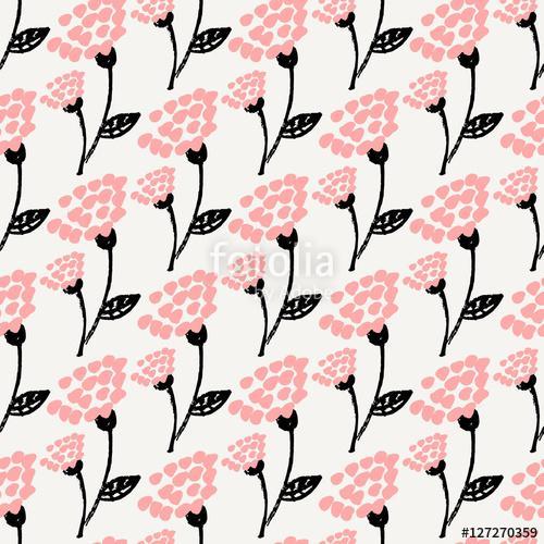 Hand Drawn Floral Seamless Pattern, Premium Kollekció