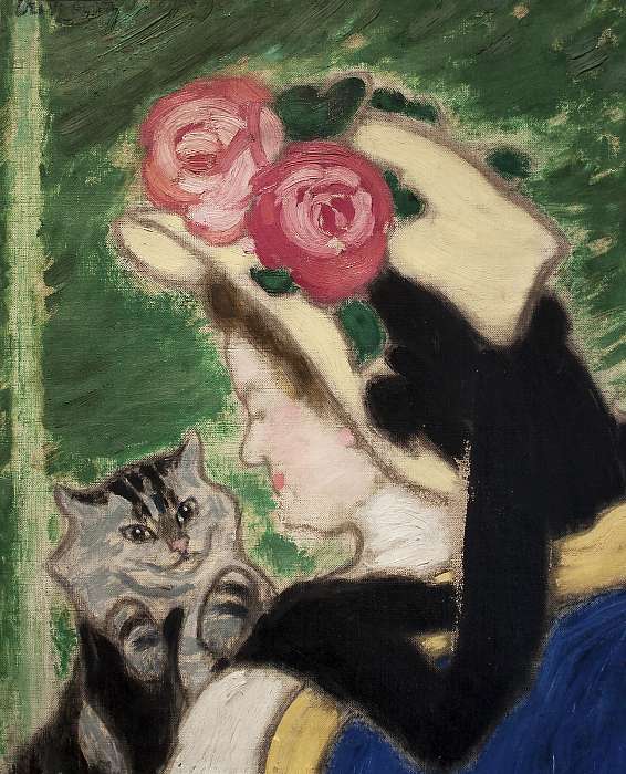 Hölgy kalapban, macskával, Vaszary János