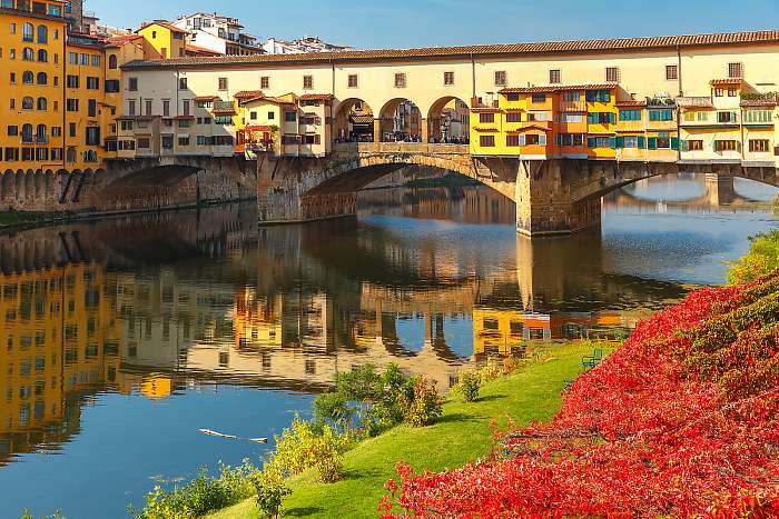 Ponte Vecchio tükröződés, Firenze, 
