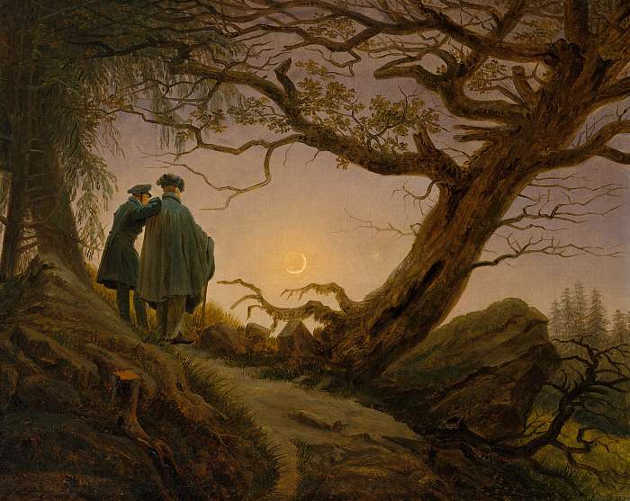 Két férfi szemléli a Holdat (1825-1830), Caspar David Friedrich