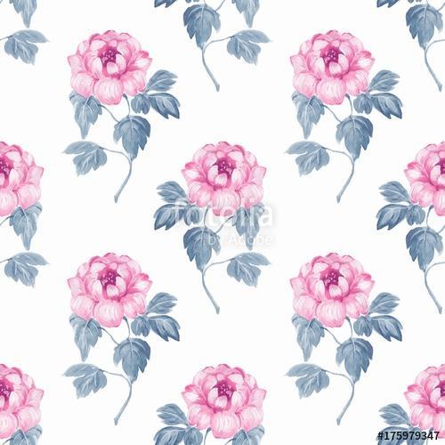 Seamless floral pattern with pink flowers 7, Premium Kollekció