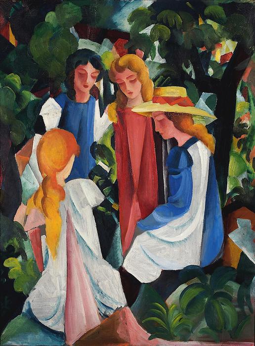 Lányok négyesben, August Macke