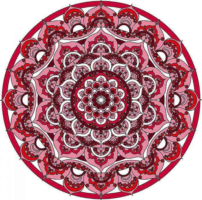 Vector decorative red mandala ornament, Premium Kollekció