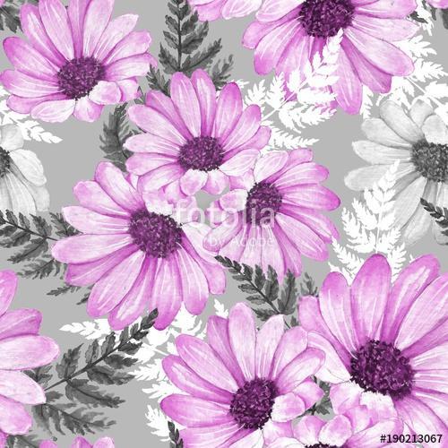 Floral seamless pattern 15. Watercolor flowers., Premium Kollekció