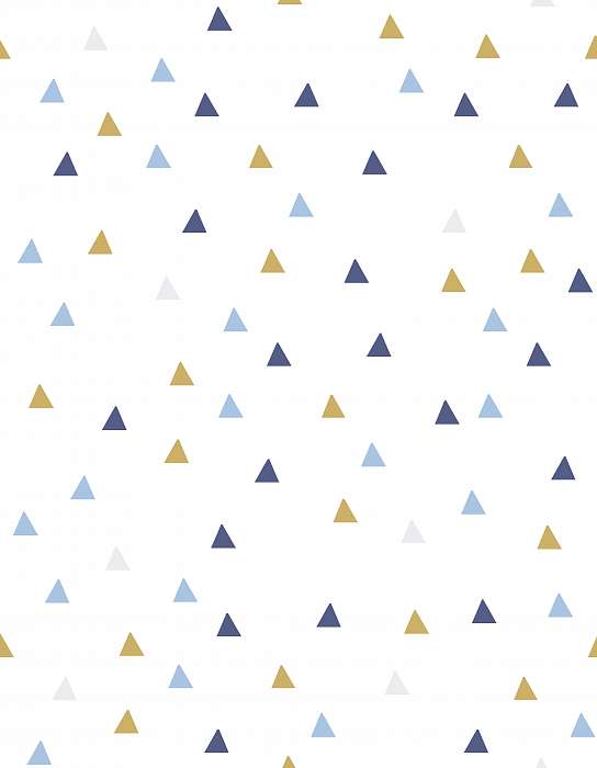 Kék-sárga háromszögek tapétaminta, 