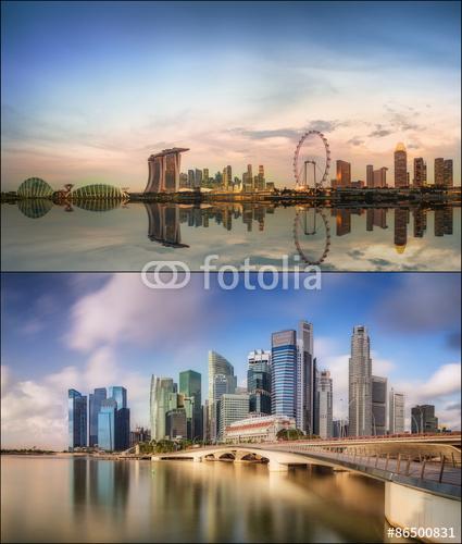 Szingapúr Skyline és kilátás Marina Bay, Premium Kollekció