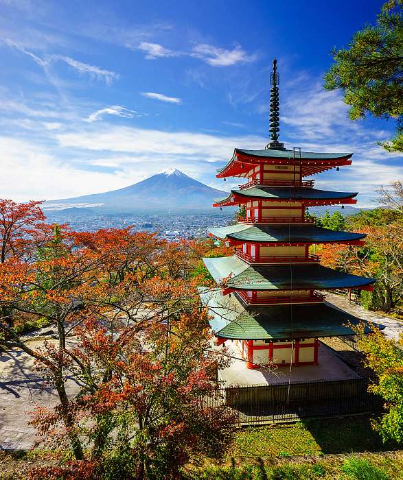 Mt. Fuji a Chureito Pagoda, Fujiyoshida, Japán, Partner Kollekció
