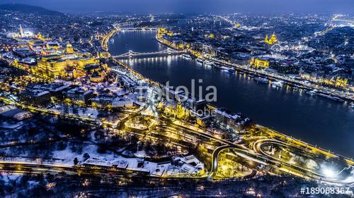 Budapest este madártávlatból (légifelvétel), Premium Kollekció